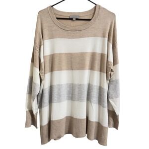 Stitch Fix EVOLUTION BY CYRUS 2X Striped Knit Sweater Long Sleeve‎ Crew Neck